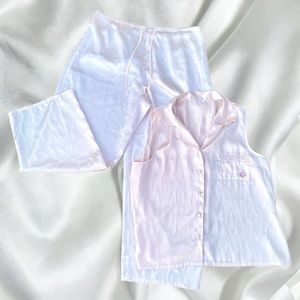 Victoria’s Secret PINK coquette baby pink satin pj set